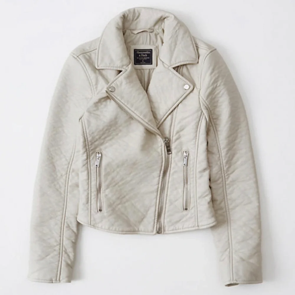 Abercrombie & Fitch Cream Moto Jacket - Picture 5 of 10
